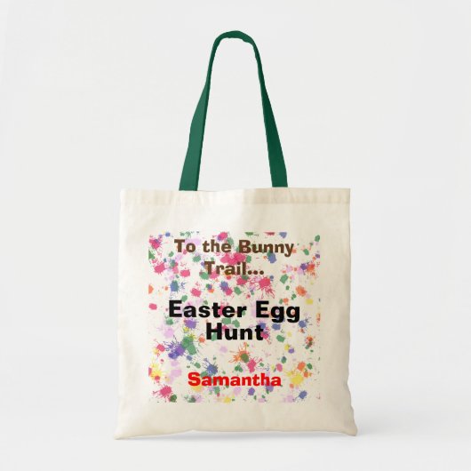 Gepersonaliseerde Easter Egg Hunt Paint Splat Canv Tote Bag (Voorkant)