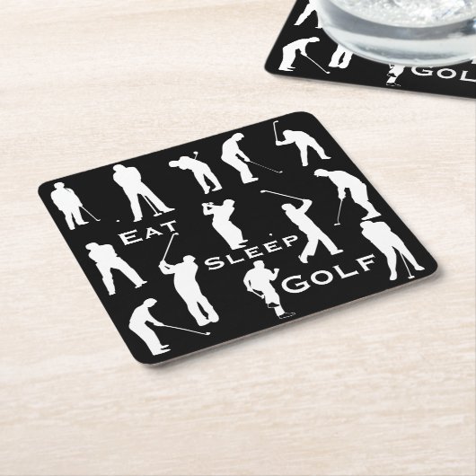 Gepersonaliseerde Eat Sleep Golf Cave Lodge Onderz Kartonnen Onderzetters (Schuin)