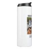 Gepersonaliseerde "Echte vrienden bestaan nog stee Thermosbeker (Gedraaid links)