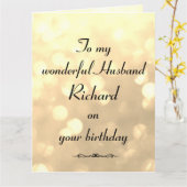 Gepersonaliseerde echtgenoot Birthday Kaart (Gele Bloem)