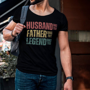 Gepersonaliseerde echtgenoot vader leggende sinds t-shirt