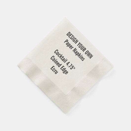 Gepersonaliseerde ECRU Coined Cocktail Papieren se Servet (Hoek)