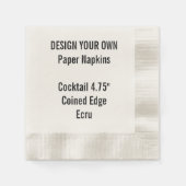 Gepersonaliseerde ECRU Coined Cocktail Papieren se Servet (Voorkant)