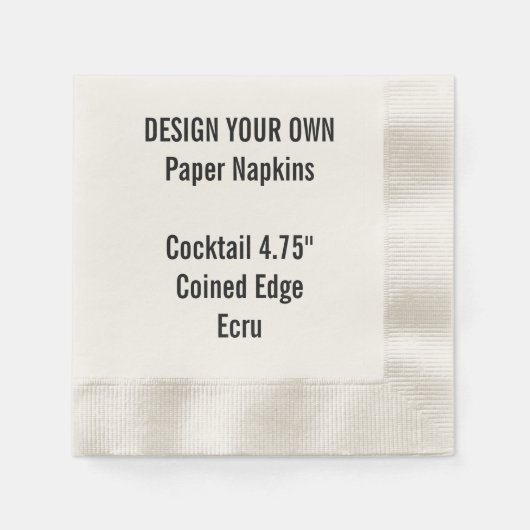 Gepersonaliseerde ECRU Coined Cocktail Papieren se Servet (Voorkant)