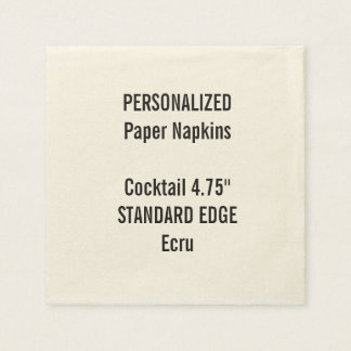 Gepersonaliseerde ECRU standaard cocktailpapier se Servetten