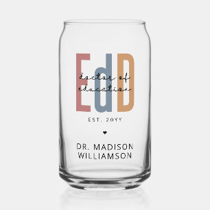 Gepersonaliseerde EdD Doctor of Education Afstuder Blikvorm Glas