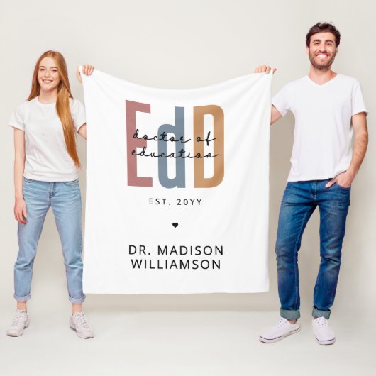 Gepersonaliseerde EdD Doctor of Education Afstuder Fleece Deken (In situ)
