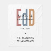 Gepersonaliseerde EdD Doctor of Education Afstuder Fleece Deken (Voorkant)