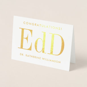Gepersonaliseerde EdD Doctor of Education Afstuder Folie Kaarten
