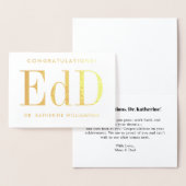 Gepersonaliseerde EdD Doctor of Education Afstuder Folie Kaarten (Display)