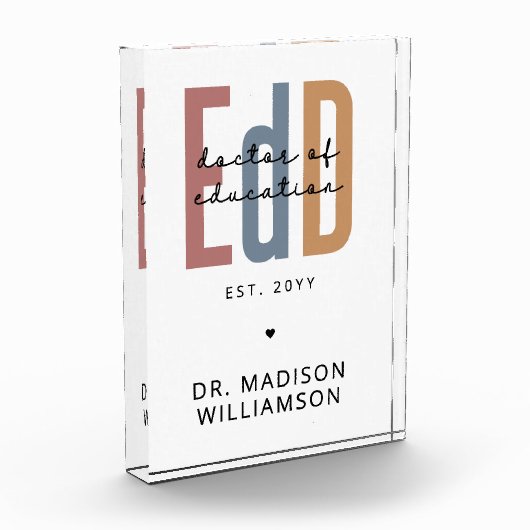 Gepersonaliseerde EdD Doctor of Education Afstuder Fotoblokken (Links)