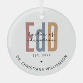 Gepersonaliseerde EdD Doctor of Education Afstuder Glas Ornament (Voorkant)