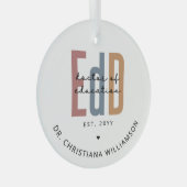 Gepersonaliseerde EdD Doctor of Education Afstuder Glas Ornament (Voorkant Rechts)