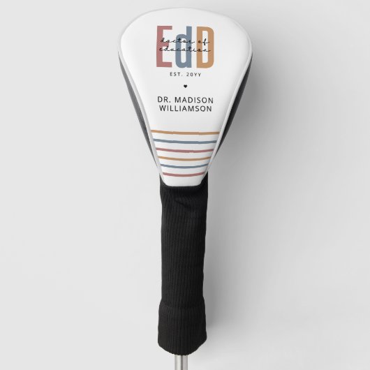 Gepersonaliseerde EdD Doctor of Education Afstuder Golfheadcover (Voorkant)