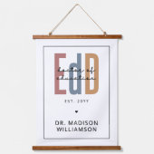 Gepersonaliseerde EdD Doctor of Education Afstuder Hangend Wandkleed (Voorkant)