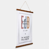 Gepersonaliseerde EdD Doctor of Education Afstuder Hangend Wandkleed (Gebogen)