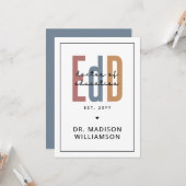 Gepersonaliseerde EdD Doctor of Education Afstuder Kaart (Voorkant / Achterkant in situ)