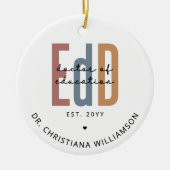 Gepersonaliseerde EdD Doctor of Education Afstuder Keramisch Ornament (Voorkant)
