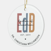 Gepersonaliseerde EdD Doctor of Education Afstuder Keramisch Ornament (Links)