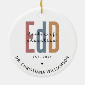 Gepersonaliseerde EdD Doctor of Education Afstuder Keramisch Ornament (Achterkant)