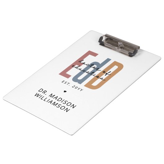 Gepersonaliseerde EdD Doctor of Education Afstuder Klembord (Gekanteld)