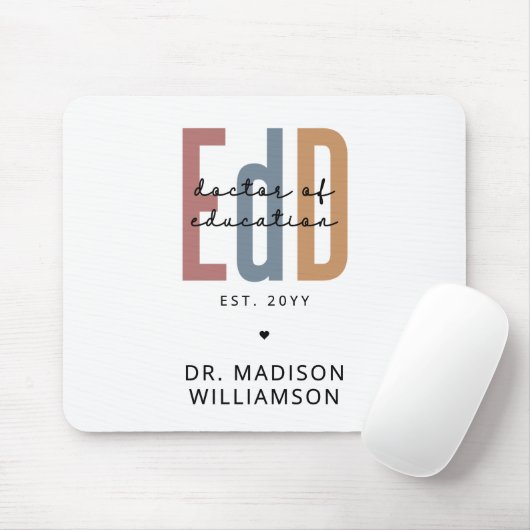 Gepersonaliseerde EdD Doctor of Education Afstuder Muismat (Met muis)