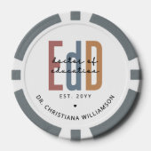 Gepersonaliseerde EdD Doctor of Education Afstuder Poker Chips (Voorkant)