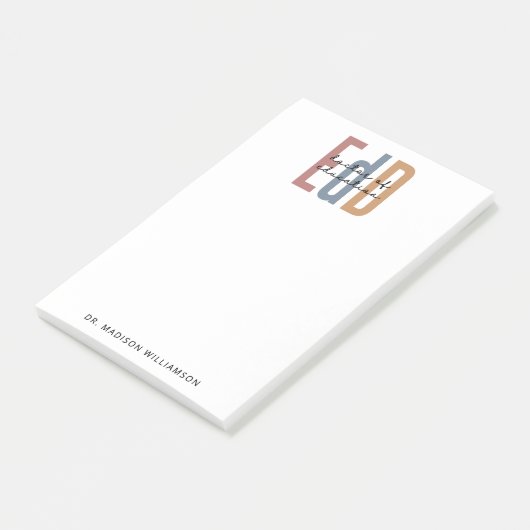 Gepersonaliseerde EdD Doctor of Education Afstuder Post-it® Notes (Schuin)