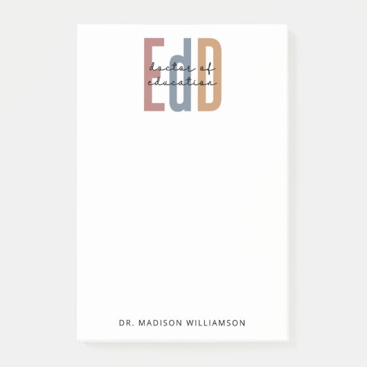 Gepersonaliseerde EdD Doctor of Education Afstuder Post-it® Notes (Voorkant)