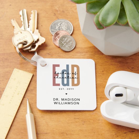 Gepersonaliseerde EdD Doctor of Education Afstuder Sleutelhanger (Bureau)