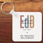 Gepersonaliseerde EdD Doctor of Education Afstuder Sleutelhanger (Voorkant)