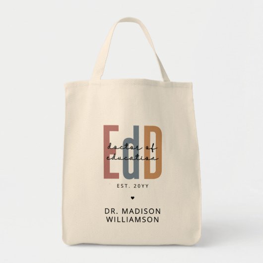 Gepersonaliseerde EdD Doctor of Education Afstuder Tote Bag (Voorkant)