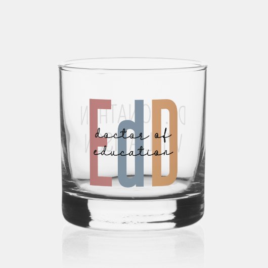 Gepersonaliseerde EdD Doctor of Education Afstuder Whisky Glas (Voorkant)