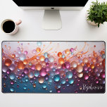 Gepersonaliseerde edelsteen alcohol inkt bureaumat<br><div class="desc">Verhoog uw werkruimte met deze persoonlijke bureaumat met een boeiend abstract ontwerp geïnspireerd door glinsterende edelstenen en vloeibare alcoholinkt. De levendige kleuren en betoverende patronen creëer vormen een uniek en inspirerend decor voor uw werk. Voeg een persoonlijk tintje toe met jouw naam of een motivatie offerte. Het gladde oppervlak biedt...</div>