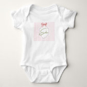 Gepersonaliseerde Eden Baby Girl Nursery Bow & Gin Romper (Voorkant)