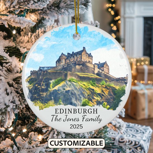 Gepersonaliseerde Edinburgh Ornament, Schotland Gi Keramisch Ornament