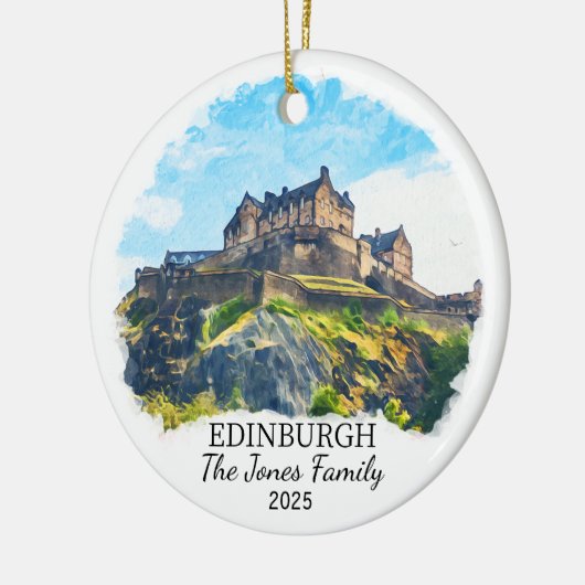 Gepersonaliseerde Edinburgh Ornament, Schotland Gi Keramisch Ornament (Links)