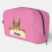 Gepersonaliseerde Eekhoorn Holding Naambord Teken Toilettasje (Rechterhoek)