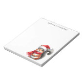 Gepersonaliseerde eekhoorn in een kerstmuts notitieblok (Linkerzijde)