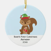 Gepersonaliseerde eels-dikke baby's, eerste Kerstm Keramisch Ornament (Voorkant)