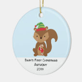 Gepersonaliseerde eels-dikke baby's, eerste Kerstm Keramisch Ornament (Links)