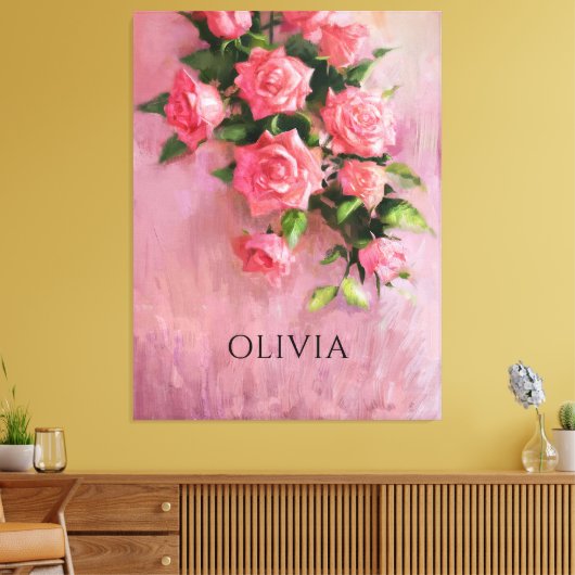 Gepersonaliseerde Een droom in tinten van roze Canvas Afdruk (Insitu (Woonkamer))