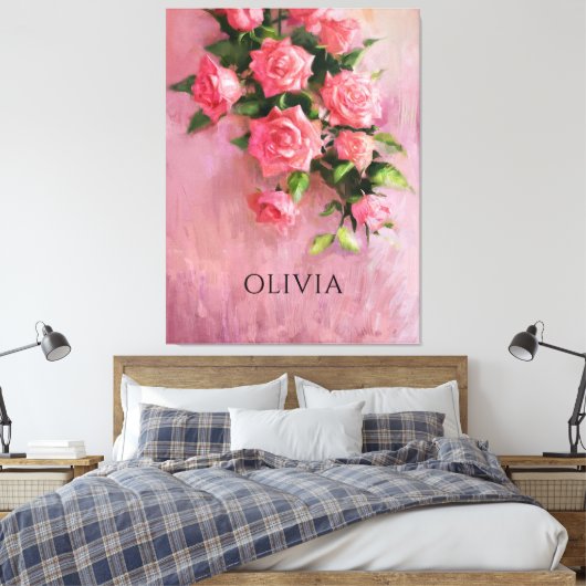 Gepersonaliseerde Een droom in tinten van roze Canvas Afdruk (Insitu (Slaapkamer))