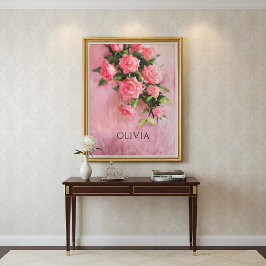 Gepersonaliseerde Een droom in tinten van roze Canvas Afdruk