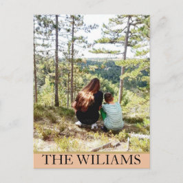 Gepersonaliseerde één grote familiefoto in pastelt briefkaart