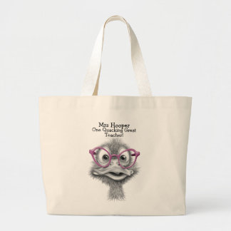 Gepersonaliseerde eendenleraar grote tote bag