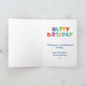 Gepersonaliseerde eenhoorn 2e verjaardag kaart (Binnen)