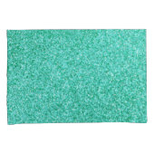 Gepersonaliseerde Eenhoorn Blauwgroen Glitter Kuss Kussensloop (Voorkant-Rechts)