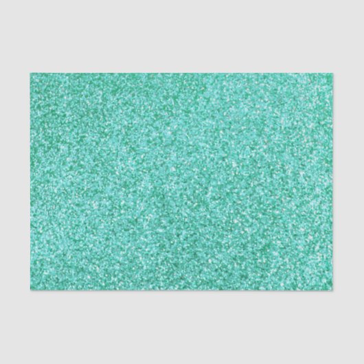 Gepersonaliseerde Eenhoorn Blauwgroen Glitter Weef Tissuepapier (Voorkant)