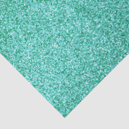 Gepersonaliseerde Eenhoorn Blauwgroen Glitter Weef Tissuepapier (Detail)